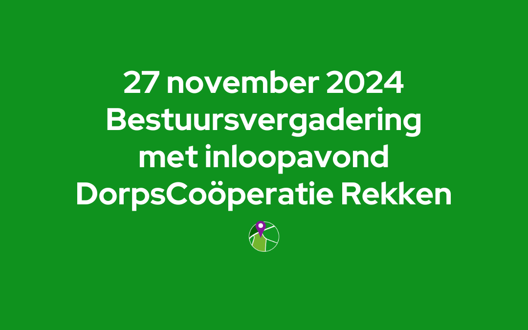 Bestuursvergadering met inloopavond – DCR 🗓